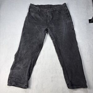 Vintage Rustler Jeans Men's Size‎ 38x29 Black Faded Splattered Denim Straight